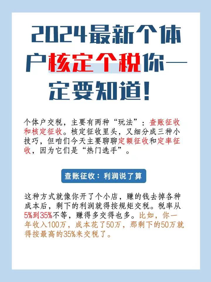 永川2024最新个体户核定个税你一定要知道！